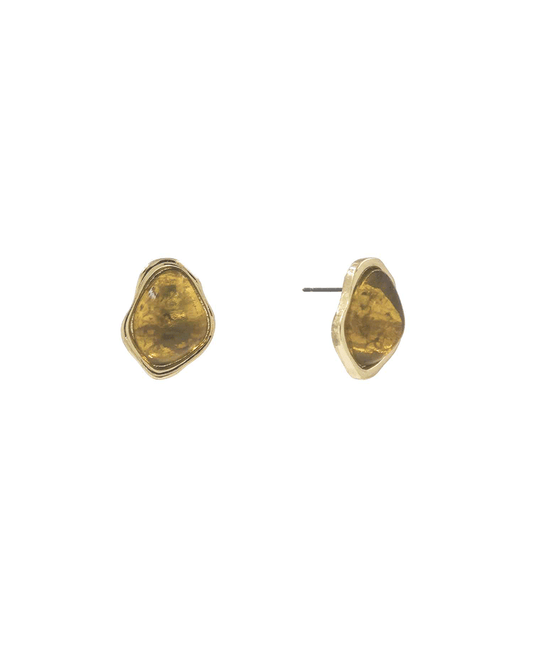 Organic Shape Stone Stud Earring