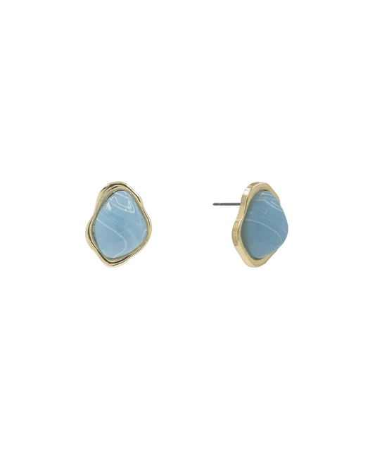 Organic Shape Stone Stud Earring