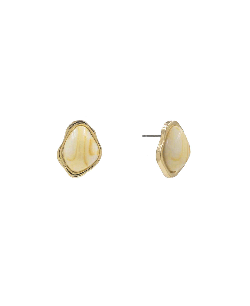 Organic Shape Stone Stud Earring