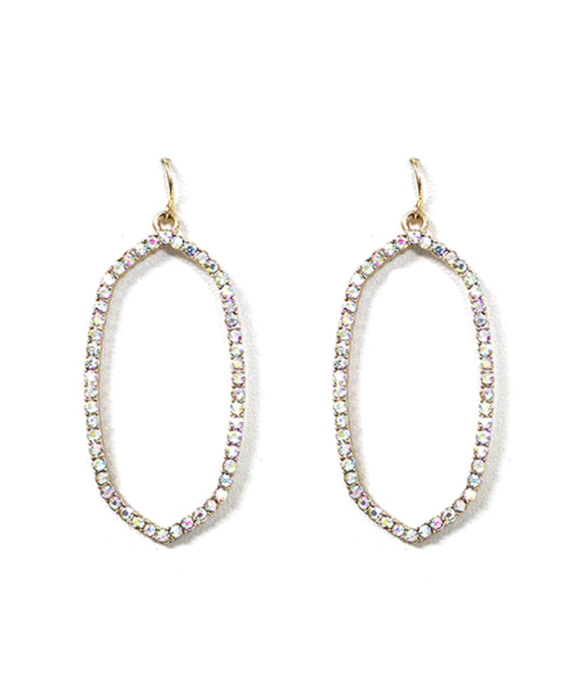 Rhinestone Oval Shape Earring