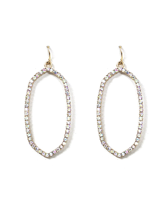 Rhinestone Oval Shape Earring