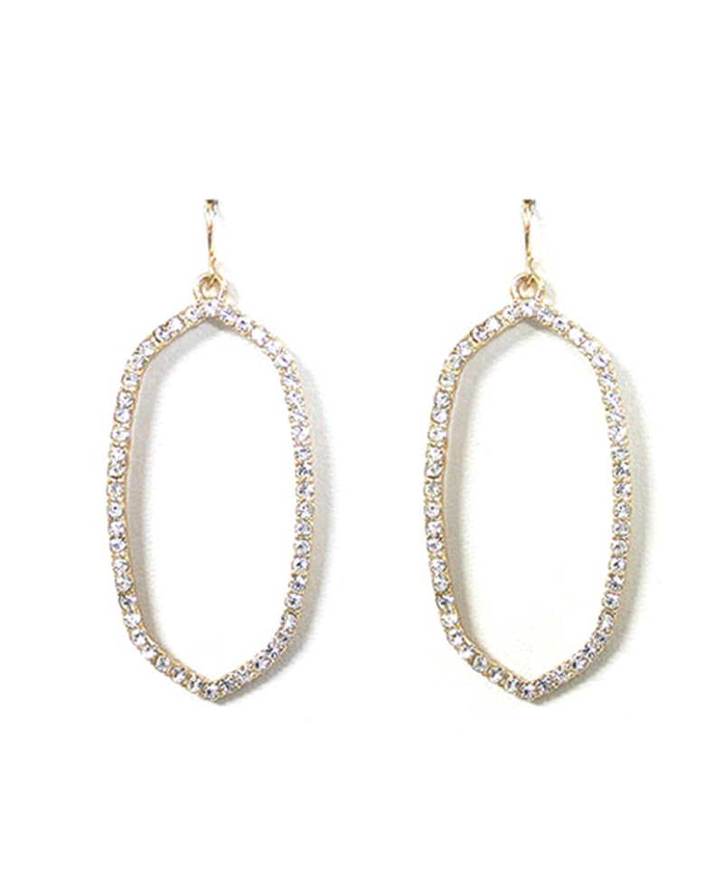 Rhinestone Oval Shape Earring