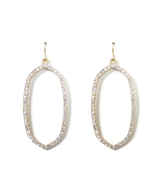 Rhinestone Oval Shape Earring