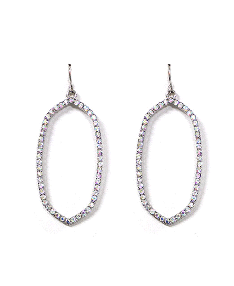 Rhinestone Oval Shape Earring