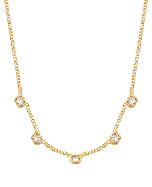 Crystal Accent Chain Short Necklace