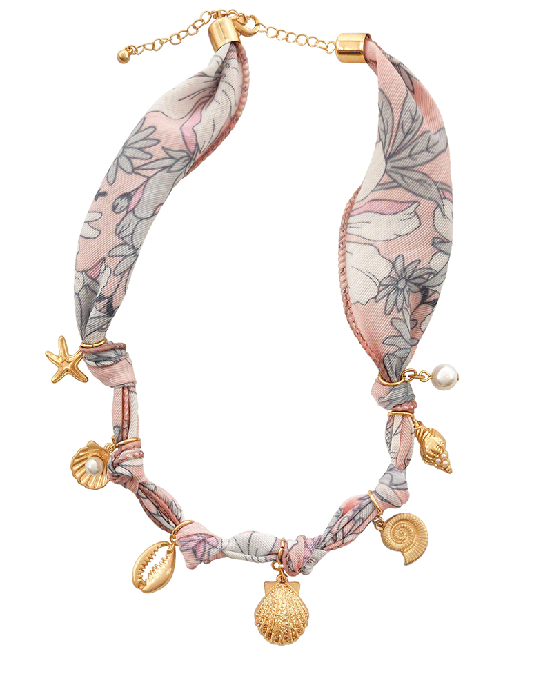 Sea Life Multi Charm Scarf Necklace