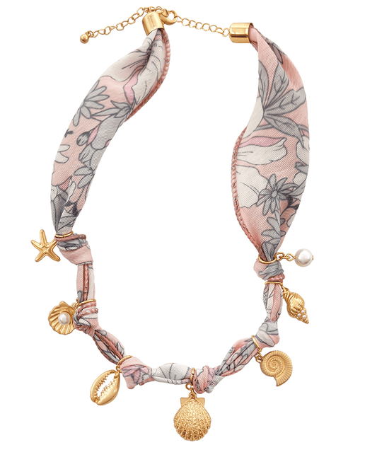 Sea Life Multi Charm Scarf Necklace