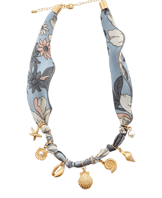 Sea Life Multi Charm Scarf Necklace