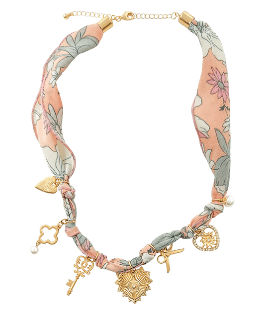 Multi Charm Scarf Necklace