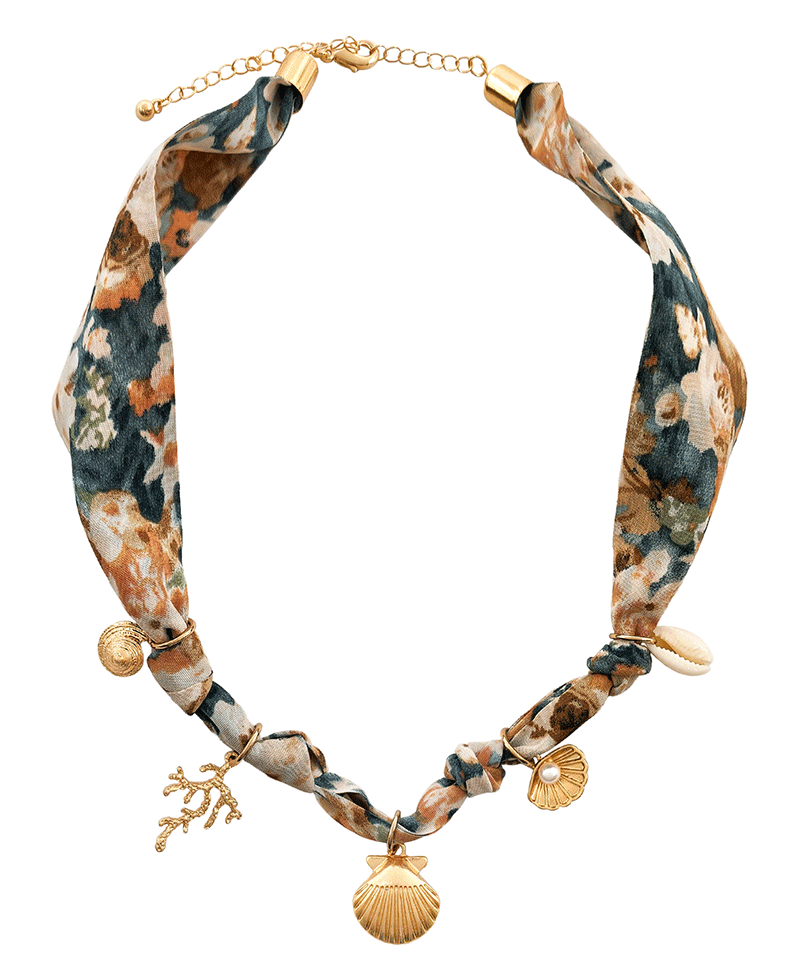Sea Life Multi Charm Scarf Necklace