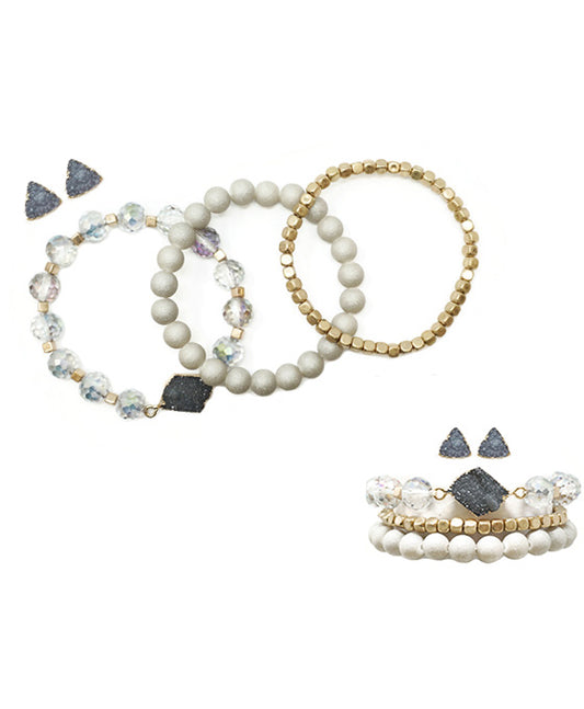 Beaded Bracelet w/ Earring Set