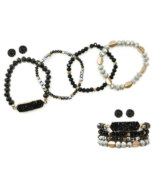 Beaded Bracelet w/ Earring Set