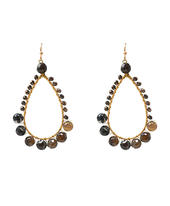 Teardrop Semi Precious Stone Earring