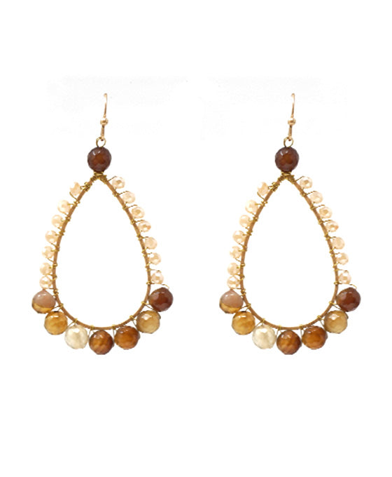 Teardrop Semi Precious Stone Earring
