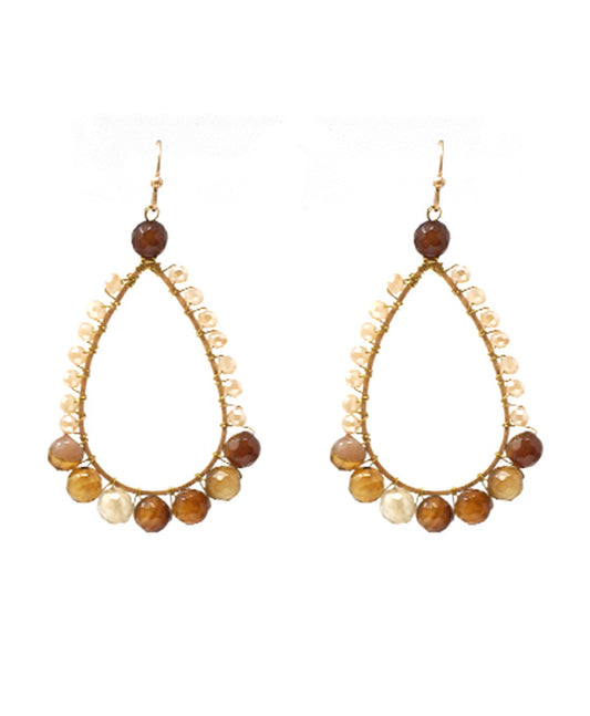Teardrop Semi Precious Stone Earring