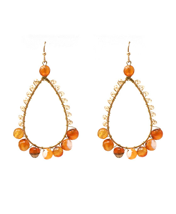 Teardrop Semi Precious Stone Earring