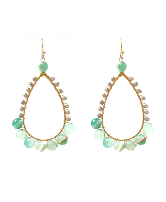 Teardrop Semi Precious Stone Earring