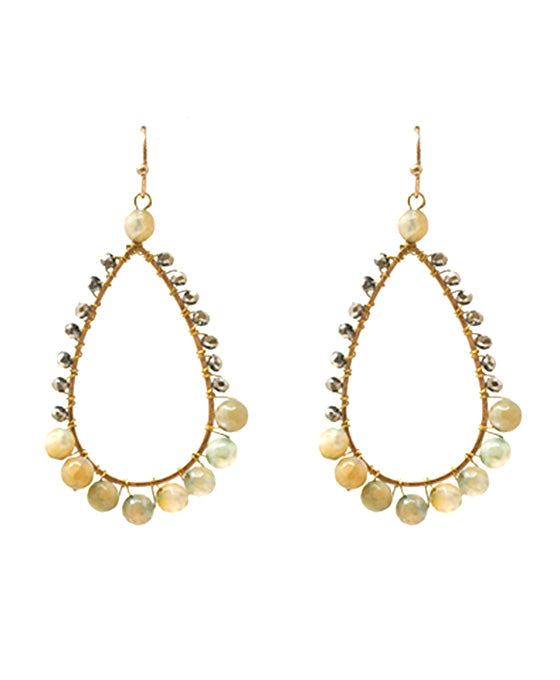 Teardrop Semi Precious Stone Earring