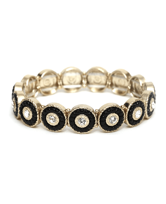 Metal Rhinestone Designer Elastic Bracelet