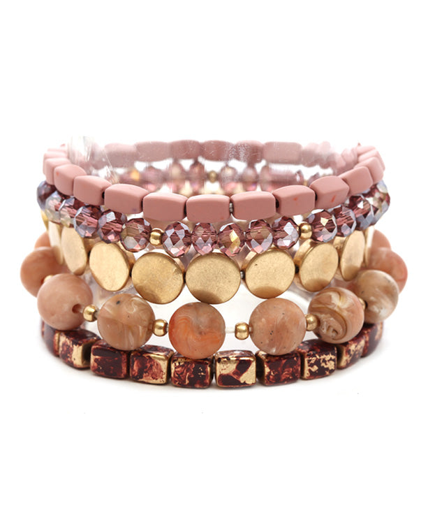Metal & Acrylic Multi Elastic Bracelet