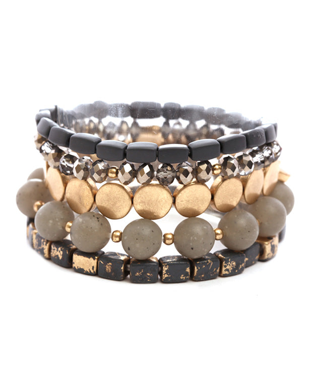 Metal & Acrylic Multi Elastic Bracelet