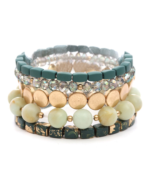 Metal & Acrylic Multi Elastic Bracelet