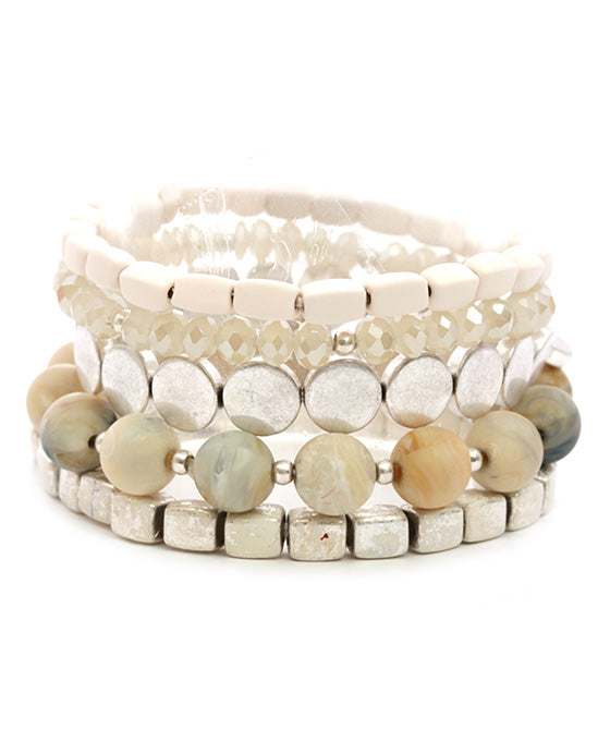 Metal & Acrylic Multi Elastic Bracelet