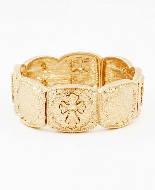 Cross Emblem Panel Bracelet