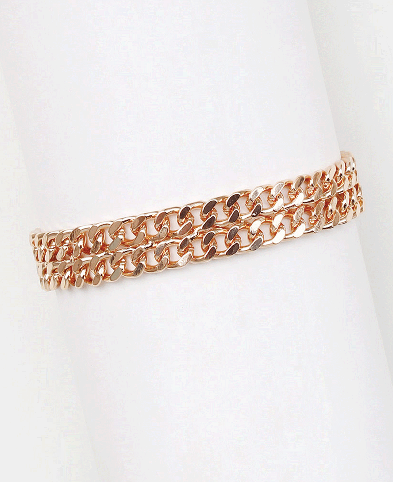 Double Row Link Chain Bracelet