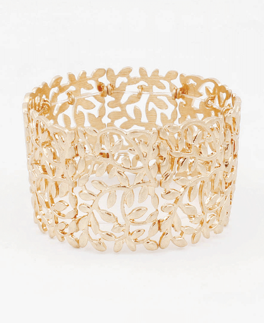 Cutout Leaf Cuff Bracelet