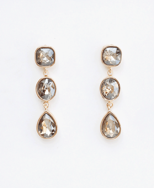 Triple Stone Drop Earring