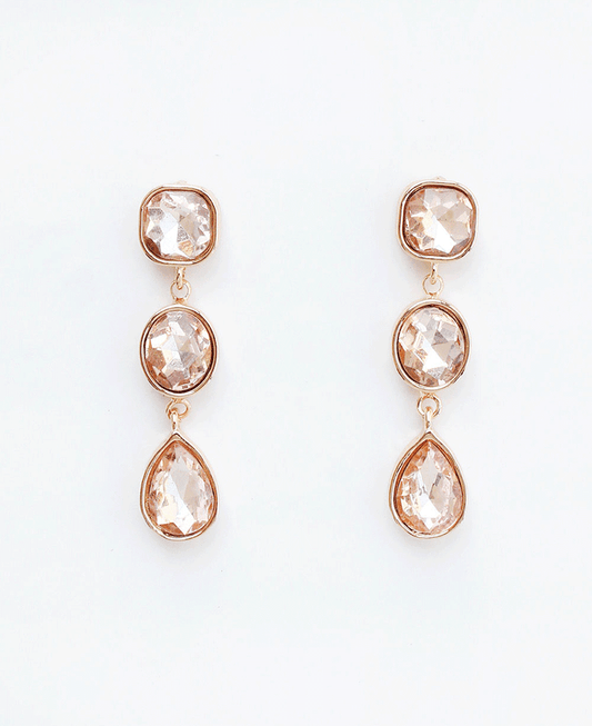 Triple Stone Drop Earring
