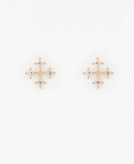 Ornate Cross Stud Earring