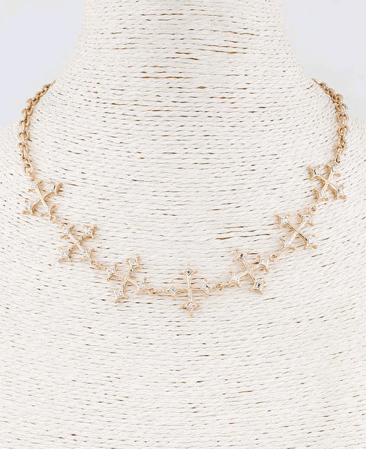 Multi Cross Link Chain Necklace