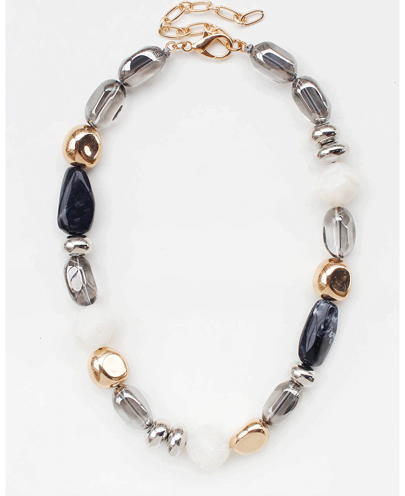 Mixed Beads Statement Necklace