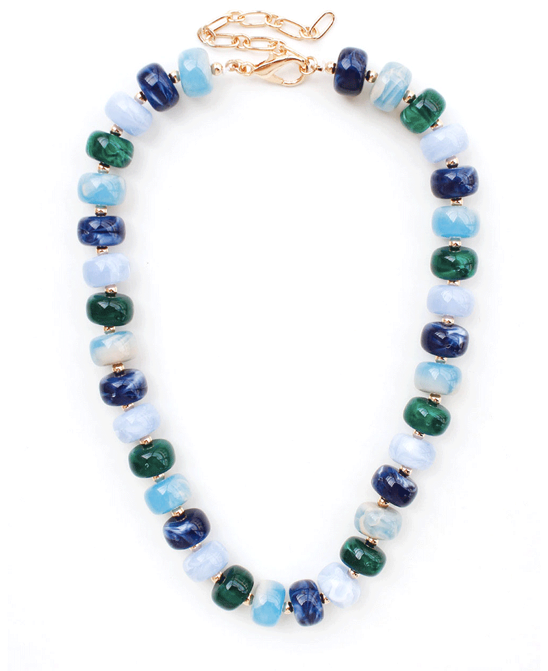 Colorful Chunky Beaded Statement Necklace