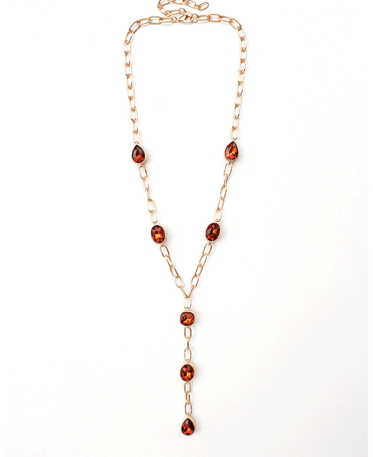 Stone Station Y Drop Chain Necklace