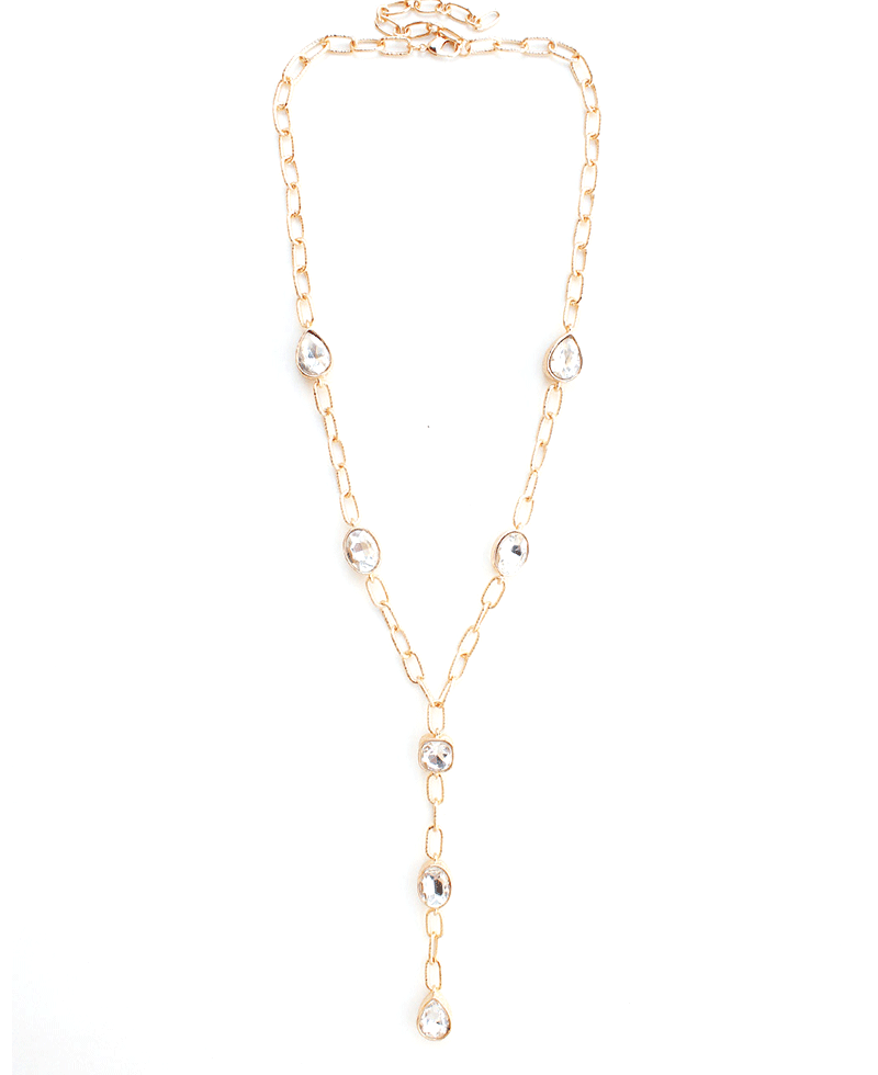 Stone Station Y Drop Chain Necklace