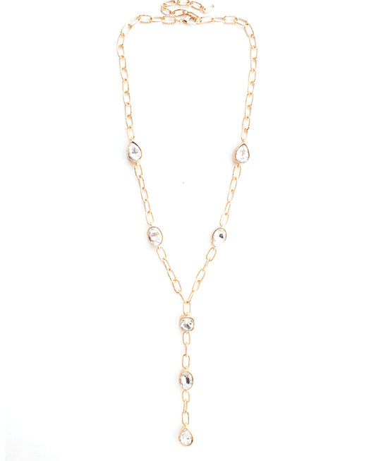 Stone Station Y Drop Chain Necklace
