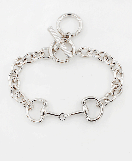 Horsebit Chain Toggle Closure Bracelet