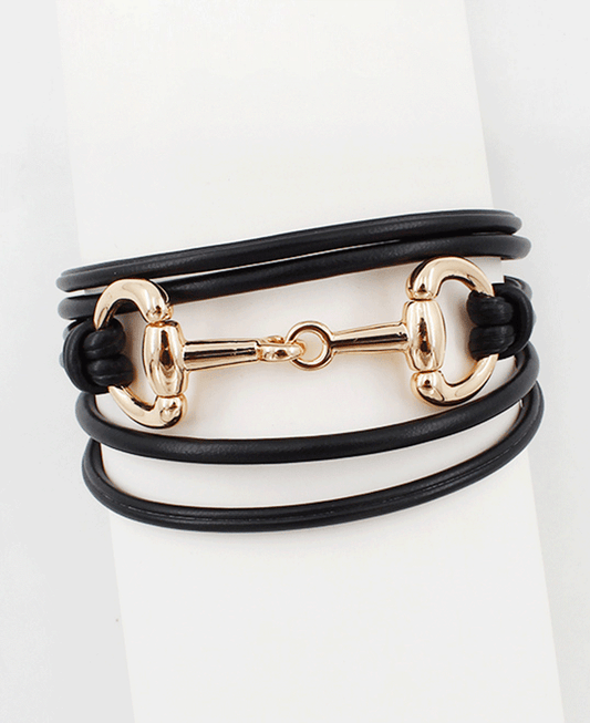 Horsebit Leather Wrap Bracelet