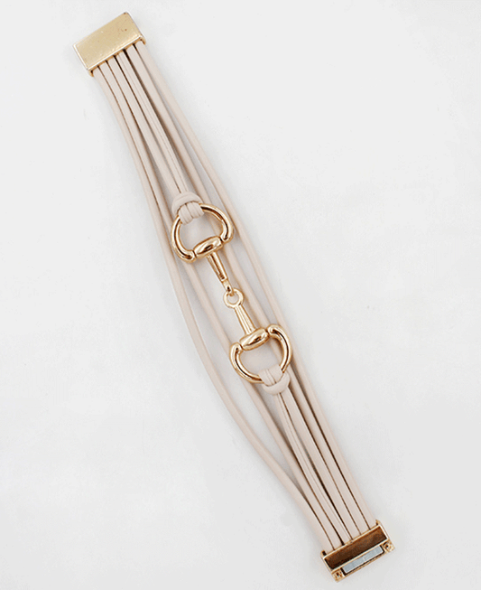 Horsebit Leather Wrap Bracelet