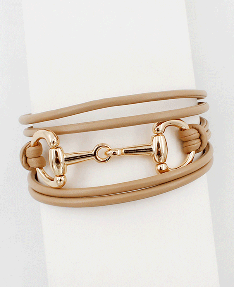 Horsebit Leather Wrap Bracelet