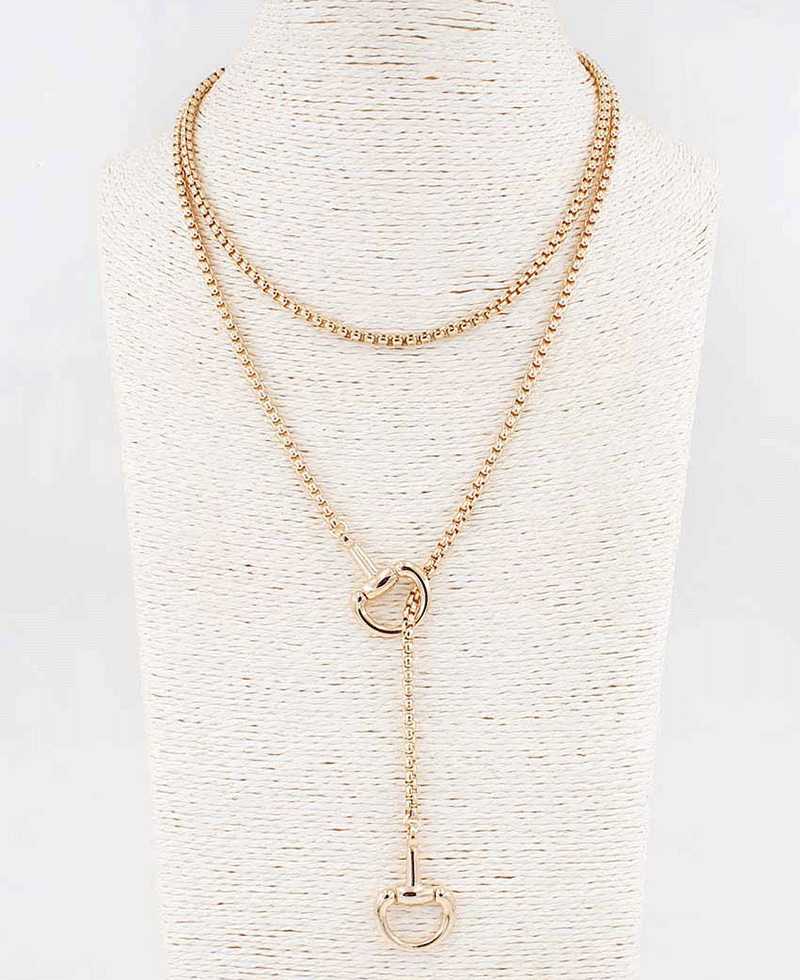 Horsebit Layered Y Necklace