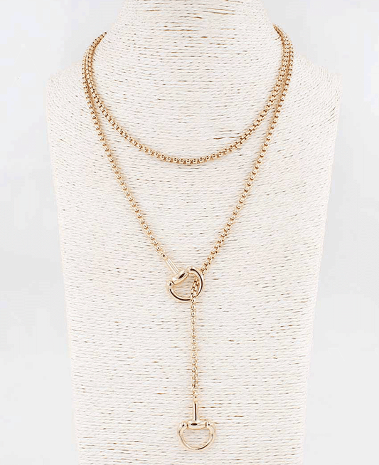 Horsebit Layered Y Necklace