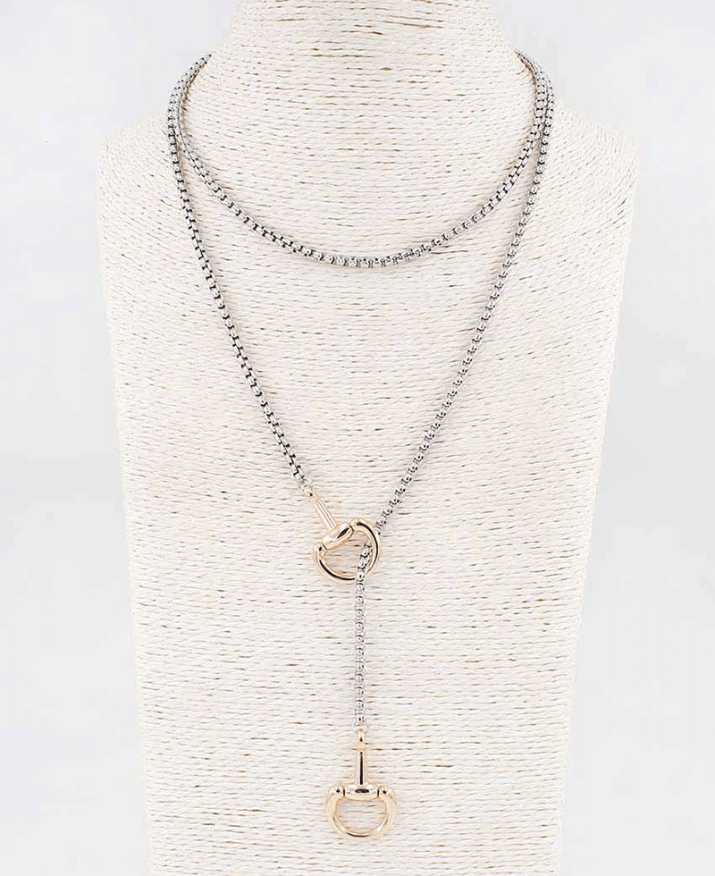 Horsebit Layered Y Necklace