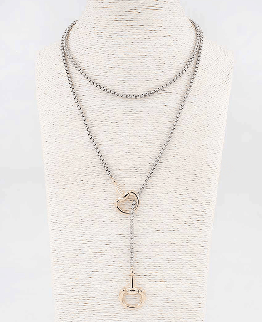 Horsebit Layered Y Necklace