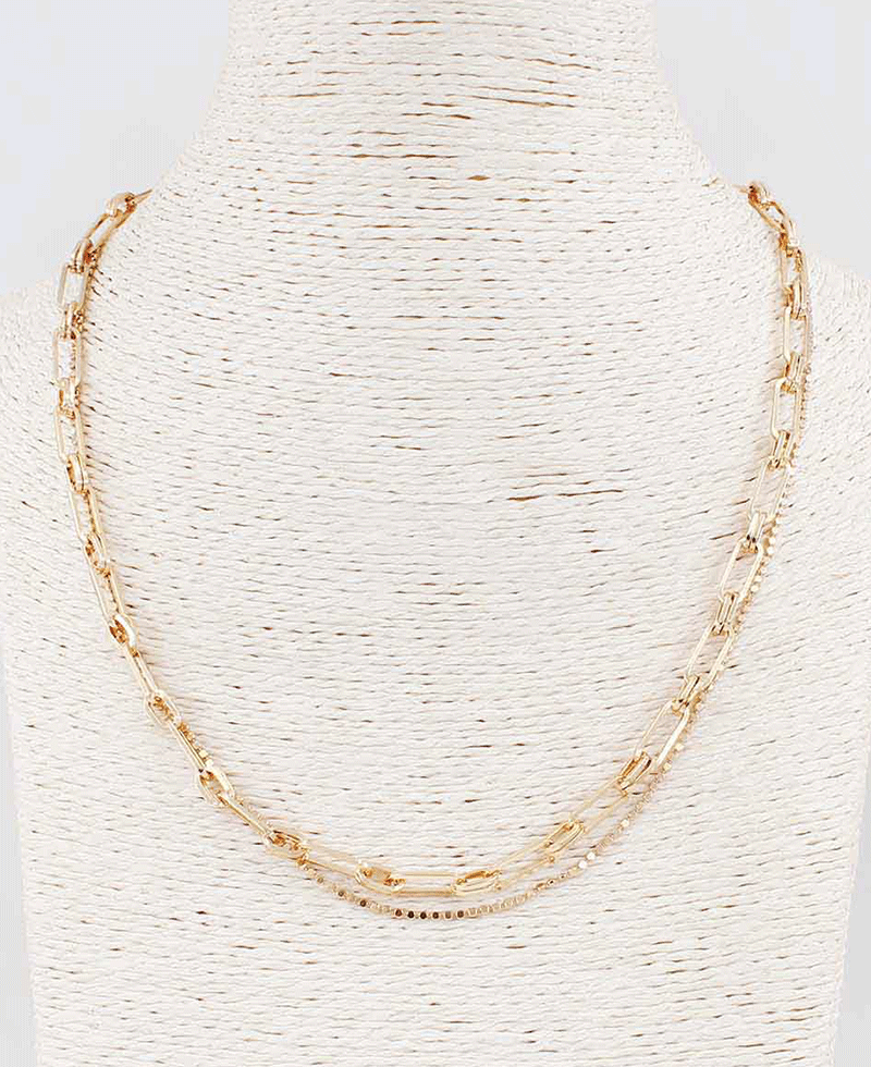 Paperclip & Delicate Chain Layered Necklace