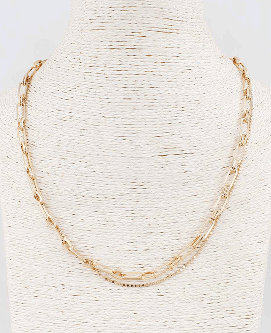 Paperclip & Delicate Chain Layered Necklace