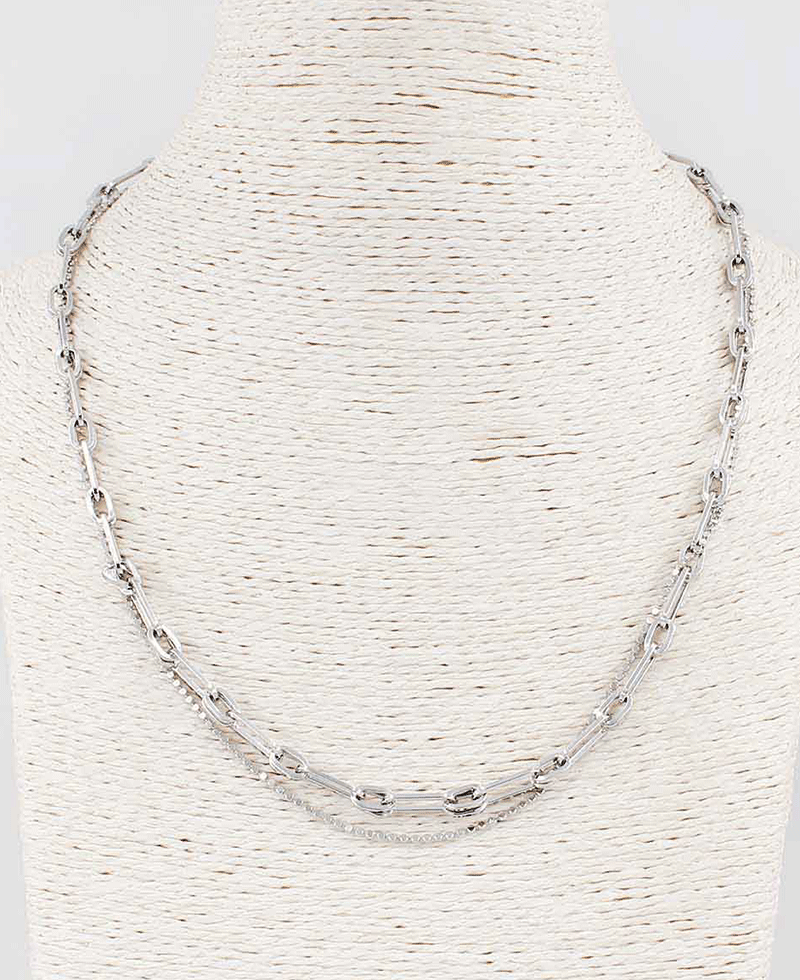 Paperclip & Delicate Chain Layered Necklace